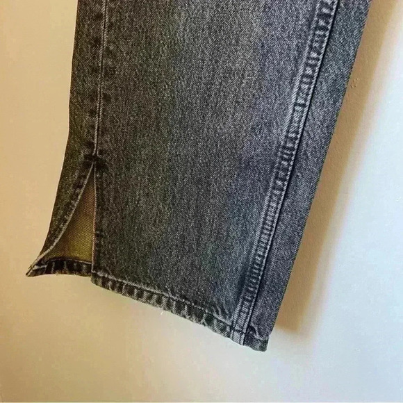 Zara Jeans Straight Leg Split Hem, Dark Gray Wash, Size 38 / US 6 - Picture 6 of 8